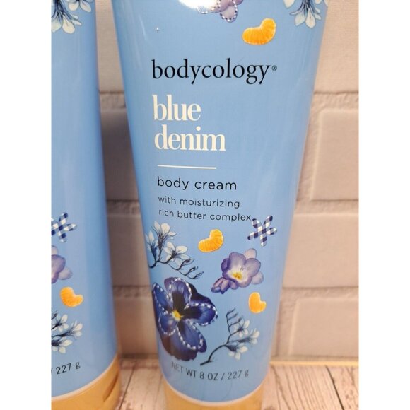 (2X) Bodycology Blue Denim Body Cream 8 Oz With Rich Butter Complex For Hydratio - Picture 2 of 3